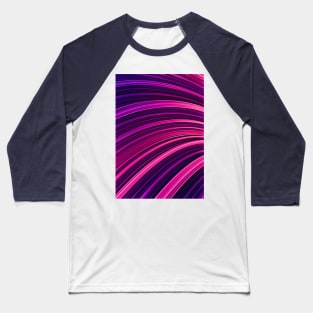 Hot Pink & Purple Burst Wave Colorful Abstract Stripes Baseball T-Shirt